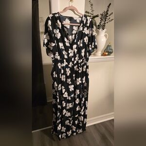 torrid Black Maxi Dress with White Floral Print